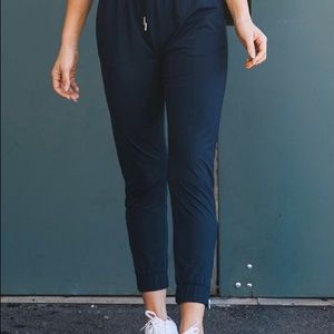 Zyia navy everywhere zipper joggers